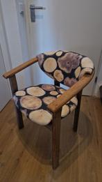 Zelf gestoffeerd, hout patroon, Huis en Inrichting, Stoelen, Ophalen of Verzenden, Gebruikt