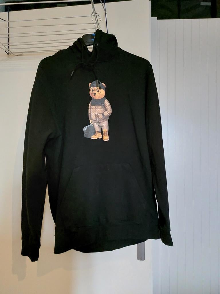 Zwarte hoodie met teddybeer print Baron Filou, Kleding | Heren, Truien en Vesten, Baron Filou, Maat 48/50 (M), Zwart, Ophalen of Verzenden
