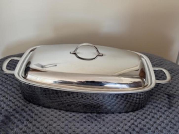 Spring via/braadpan als nieuw RVS, Huis en Inrichting, Keuken | Potten en Pannen, Zo goed als nieuw, Koekenpan of Braadpan, Rvs