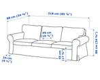 Ektorp 3 zits bank, Ophalen of Verzenden, 75 tot 100 cm, Zo goed als nieuw, Driepersoons
