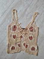 Gehaakte top met strik sluiting van Naf Naf maat 36, Beige, Ophalen of Verzenden, Zo goed als nieuw, Naf Naf