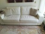 licht beige lederen bank, Ophalen of Verzenden, Gebruikt, 75 tot 100 cm