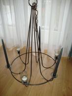Metalen kroonluchter voor 6 kaarsen, Huis en Inrichting, Woonaccessoires | Kandelaars en Kaarsen, Ophalen, 50 tot 75 cm, Grijs
