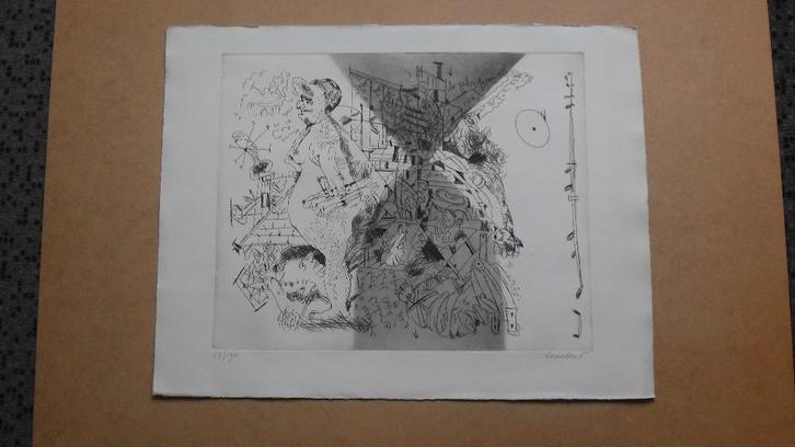 LUCEBERT ; zeer grote originele gesigneerde ets, Antiek en Kunst, Kunst | Etsen en Gravures, Ophalen of Verzenden