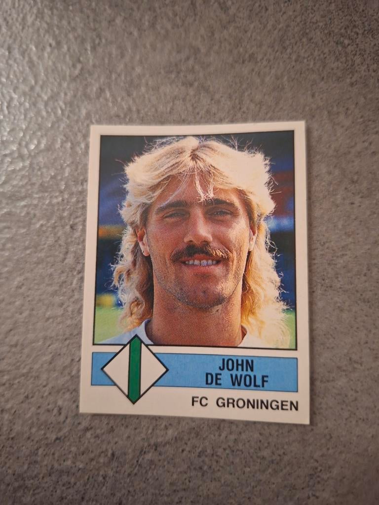 Panini sticker Voetbal 87. Speler John de Wolf FC Groningen., Verzenden, Zo goed als nieuw, Sticker