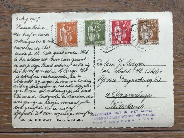 FRANCE, ANSICHTKAART “HOHWALD” Bords de L’Andlau, Verzamelen, Ansichtkaarten | Nederland, Gelopen, Verzenden
