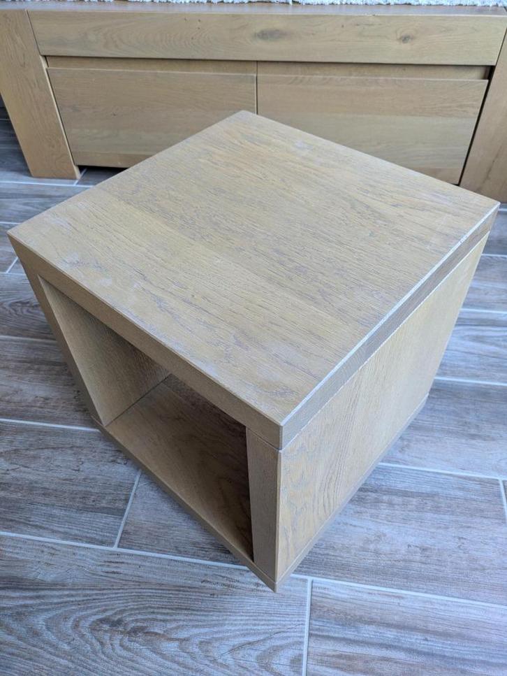 Bijzettafel, Huis en Inrichting, Tafels | Bijzettafels, Gebruikt, Vierkant, Minder dan 45 cm, Minder dan 55 cm, Hout, Ophalen