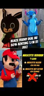 Mascottes Mario, Stitch, Bing te huur met of zonder acteur, Clowns of Entertainers