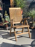 Set grote tuintafel en 6 teak stoelen., Ophalen of Verzenden, Gebruikt, Teakhout, Verstelbaar