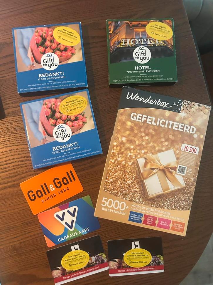 Verschillende cadeaubonnen te koop, Tickets en Kaartjes, Kortingen en Cadeaubonnen, Cadeaubon