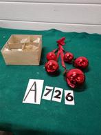 kersthanger retro rode glas ballen [a726], Ophalen of Verzenden
