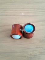 Nieuwe pluggen, tunnels. Hout. Opaal. Double flared. 12, 14, Ophalen of Verzenden, Zo goed als nieuw, Overige materialen, Oor- of Traguspiercing