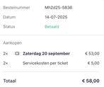 2 Race Tickets Mh2D Zaterdag 20 sept ‘25 120km, Tickets en Kaartjes, Twee personen, Overige soorten