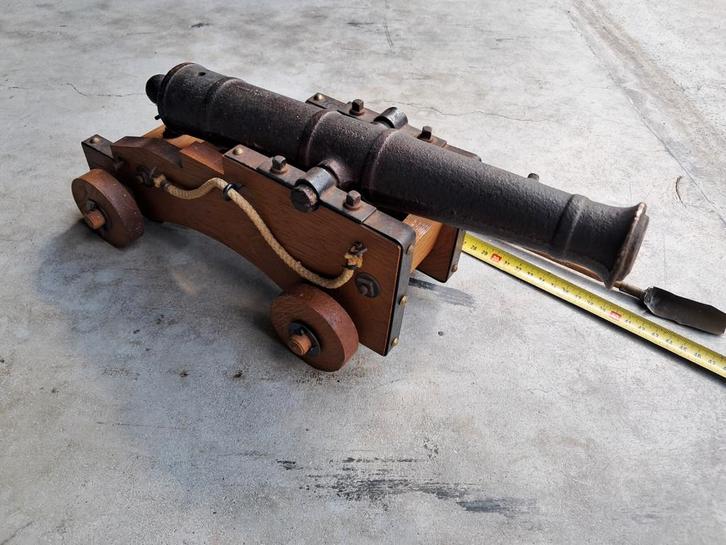 Prachtige Antieke replica v scheeps kanon bronzen loop 35cm, Verzamelen, Militaria | Algemeen, Marine, Overige typen, Overige gebieden