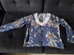 Blauw shirt met bloemenprint, Kleding | Dames, Truien en Vesten, Ophalen of Verzenden, Zo goed als nieuw, Blauw