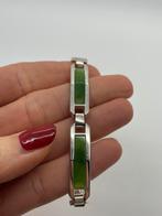 Z975 Prachtige zilveren Jade armband, Sieraden, Tassen en Uiterlijk, Antieke sieraden, Ophalen of Verzenden, Zilver, Armband, Met edelsteen