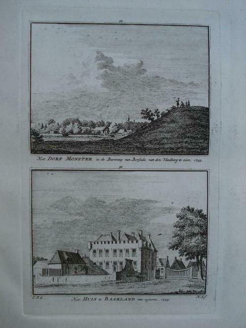 49-50 / Monster / Borsele / Huis te Baarland Kopergravure, Antiek en Kunst, Kunst | Etsen en Gravures, Ophalen of Verzenden