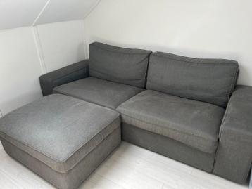 IKEA KIVIK bank + voetenbank donkergrijs – in prima staat - afbeelding 1