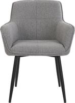 Light & Living Eetkamerstoel Emily Grijs 60x60.5x87 cm, Huis en Inrichting, Stoelen, Ophalen, Twee, Nieuw, Metaal