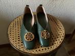 Nieuw! Prachtige donker groene leren ballerina’s, goud 41, Nieuw, Onbekend, Groen, Ballerina's
