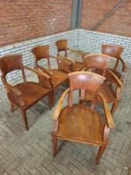 6x klassiek gebogen eettafel stoelen, Huis en Inrichting, Ophalen, Gebruikt, Bruin, Klassiek
