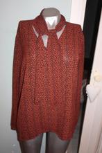 prachtige bruine blouse met zwarte print maat L, Bruin, Maat 42/44 (L), Ophalen of Verzenden, Zo goed als nieuw