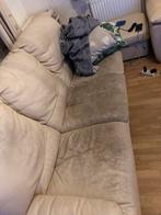 Hoekbank leer/stof - Gebruikt, Ophalen, Kunststof, Gebruikt, Driepersoons