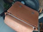 Schooltas-40 x 30 cm  leder, Ophalen of Verzenden, Zo goed als nieuw, Bruin, Aktetas of Boekentas