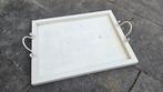 Vintage Houten Dienblad Wit, Ophalen, Gebruikt, Rechthoekig, Hout