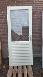 Hardhouten achterdeur 87.8 x 212.5, Doe-het-zelf en Verbouw, Deuren en Horren, Ophalen, Gebruikt, 200 tot 215 cm, Glas