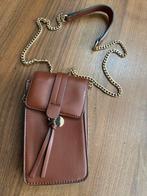 Mooi telefoontasje bruin met goud kleurige ketting @@, Ophalen of Verzenden, Zo goed als nieuw, Bruin