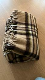 wol plaid Aabe geruit met franjes beige, bruin, Ophalen, Zo goed als nieuw