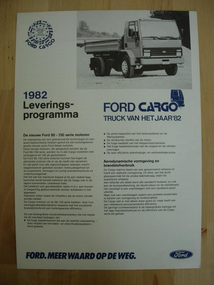 Ford Cargo Brochure 1982 – 609 t/m 1417, Boeken, Auto's | Folders en Tijdschriften, Zo goed als nieuw, Ford, Ophalen