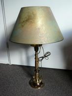 Tafellamp # hoogte 74cm incl. kap - kopermessing, Ophalen of Verzenden, Zo goed als nieuw, Metaal, 50 tot 75 cm