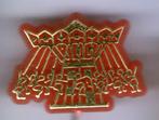 Kermis Draaimolen goud op rood plastic speldje ( W_535 ), Verzamelen, Speldjes, Pins en Buttons, Verzenden, Nieuw, Merk, Speldje of Pin