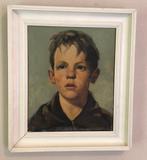schilderij op doek jongentje, Minder dan 50 cm, Gebruikt, Ophalen of Verzenden, Schilderij