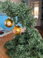 2 Kerstballen van glas, geel , oud, Diversen, Kerst, Ophalen of Verzenden, Gebruikt