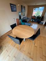 Arco Uitschuiftafel + 4 Gerard vd Berg Stoelen, Ophalen, Gebruikt, 100 tot 150 cm, 200 cm of meer