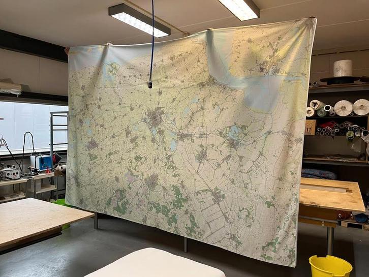 Grote landkaart (spandoek) provincie Groningen, Boeken, Atlassen en Landkaarten, Nieuw, Landkaart, Nederland, 1800 tot 2000, Ophalen