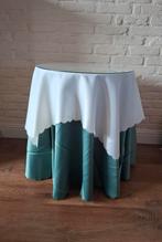 Bijzettafel, inclusief tafelkleden + glasplaat, Ophalen, Rond