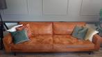 Microleder bank cognac incl. Hocker, Ophalen, 250 tot 300 cm, 75 tot 100 cm, Zo goed als nieuw