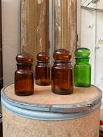 Vintage glazen apothekerspotten, voorraadpotten, Glas, Pot, Bus of Blik, Ophalen of Verzenden