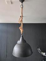 Industriële Hanglamp met Touw, 50 tot 75 cm, Ophalen of Verzenden, Zo goed als nieuw, Metaal