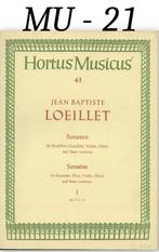MU-21 Fluit bladmuziek: Hortus Musicus J.B.Loeillet Sonates, Muziek en Instrumenten, Bladmuziek, Viool of Altviool, Gebruikt, Ophalen of Verzenden