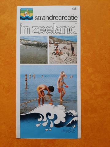 leuke oude folder strandrecreatie Zeeland, 1981, plattegrond