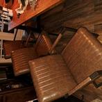 Eetkamerstoelen 6 stuks, Huis en Inrichting, Stoelen, Gebruikt, Bruin, Leer, Ophalen of Verzenden