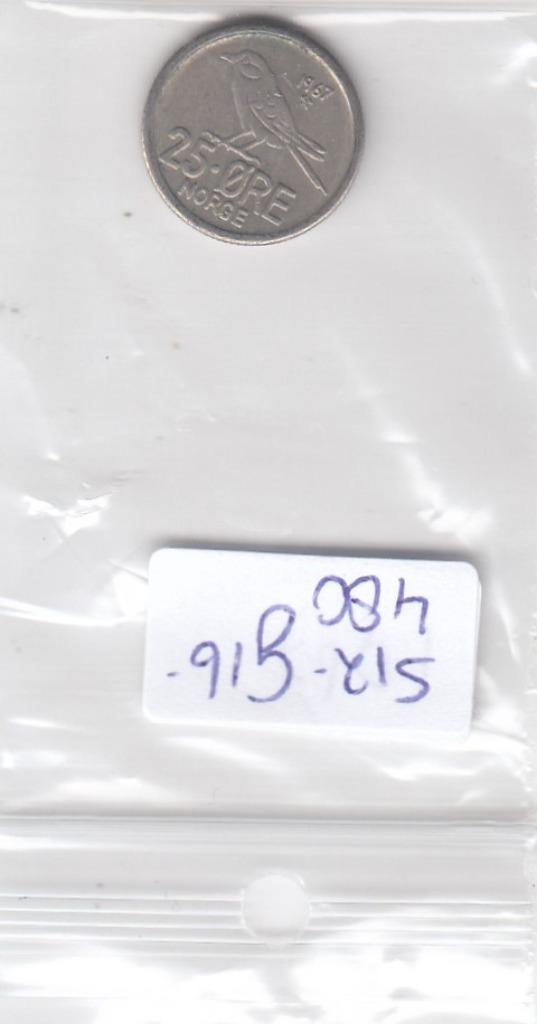 S12-G16-0480 Norway 25 &amp;ouml;re 1967   VF  KM-407, Postzegels en Munten, Munten | Europa | Niet-Euromunten, Overige landen