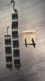 Splinternieuw 3 delige set parels met swarovski stenen, Sieraden, Tassen en Uiterlijk, Kettingen, Ophalen of Verzenden, Zo goed als nieuw