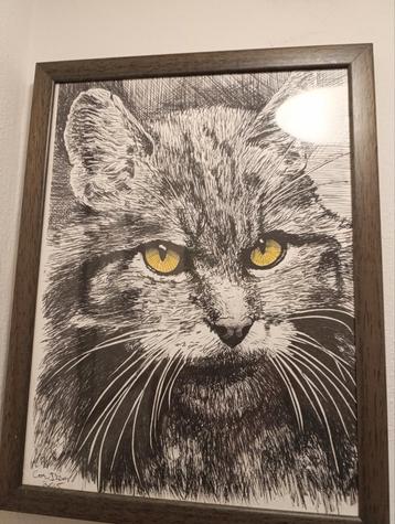 Cor Dam - Originele Tekening Kat beschikbaar voor biedingen