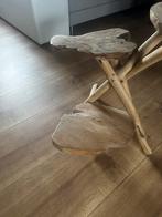 Leuke Bijzet tafel van hout, Ophalen, Boomstam tafeltje, Gebruikt, Rond